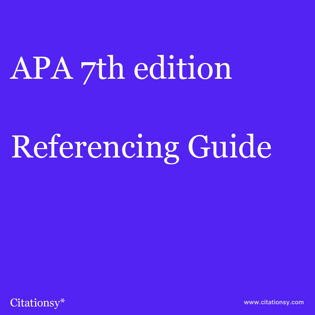 7th edition apa Publication Manual